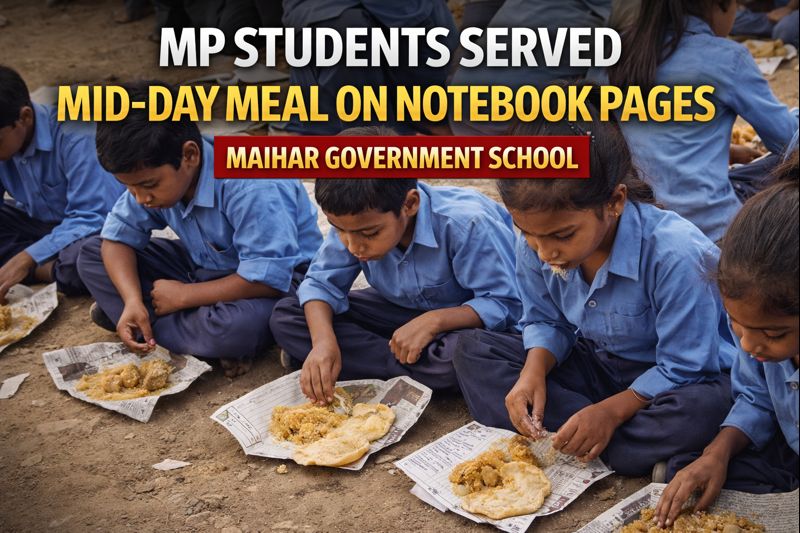 Madhya Pradesh Students Served Mid-Day Meal on Torn Notebook Pages